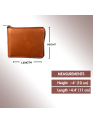 Madosh Genuine Leather Men's Wallet Brown Bifold Purse | RFID Protected | Cards Holder Coin Pocket | Zip Closure for Safety